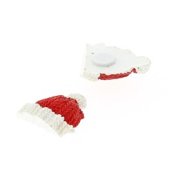 8 Mini Gorros de Navidad Autoadhesivos (2, 5 cm) - Resina. n1