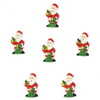 6 Mini Pegatinas Pap Noel (3 cm) - Resina
