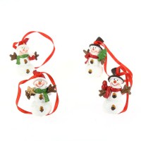 4 Decoraciones para colgar Mini Mueco de Nieve (5 cm) - Resina