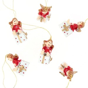 6 Mini Angel Decoracin para colgar (3,5 cm) - Resina