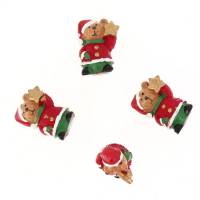 4 Mini Pegatinas de Ositos de Navidad (3,5 cm) - Resina