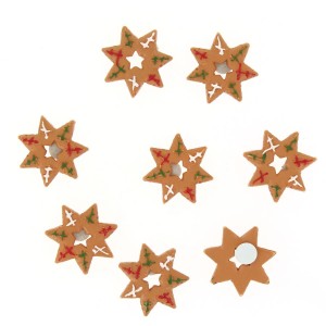 8 pegatinas de estrella de pan de jengibre (3,5 cm) - resina