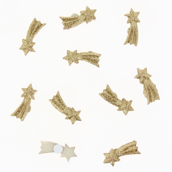 12 Mini Estrellas Fugaces Autoadhesivas (3 cm) - Resina 