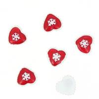 6 Corazones Rojos Autoadhesivos (3 cm) - Resina