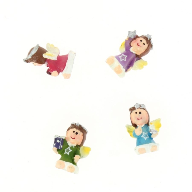 4 Mini ngeles (2, 5 cm) - Resina 