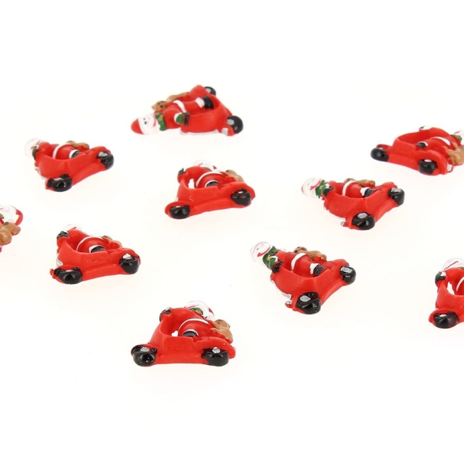 10 pegatinas de mueco de nieve en scooter (3 cm) - Resina 