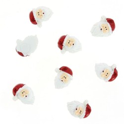 8 Mini Cabezas de Papa Noel - Pegatinas (3 cm) - Resina. n°1