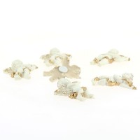 6 Mini ngeles Blanco/Dorado - Pegatinas (3,5 cm) - Resina