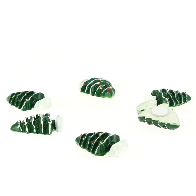 6 Mini rboles - Pegatinas (3 cm) - Resina 