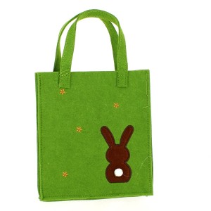 Bolsa de fieltro verde (20 cm) - Conejo