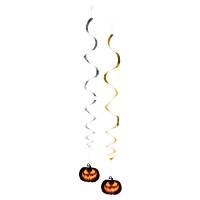 2 terrorficas guirnaldas en espiral de calabaza