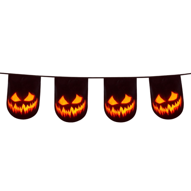 Guirnalda de banderines de calabaza espeluznante 