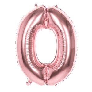Globo Gigante Nmero Oro Rosa 0 - 86 cm