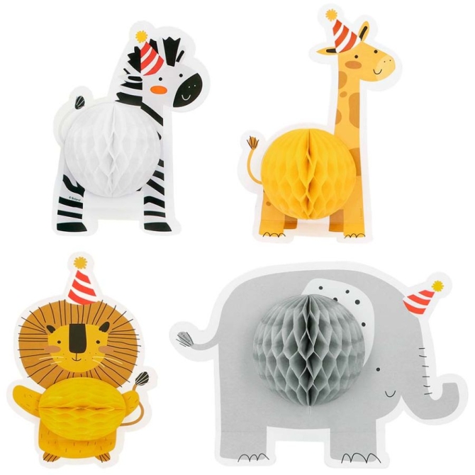 4 Centros de mesa Safari 
