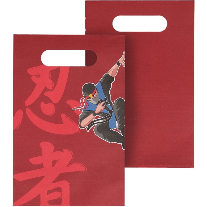 10 bolsas de regalo ninja 