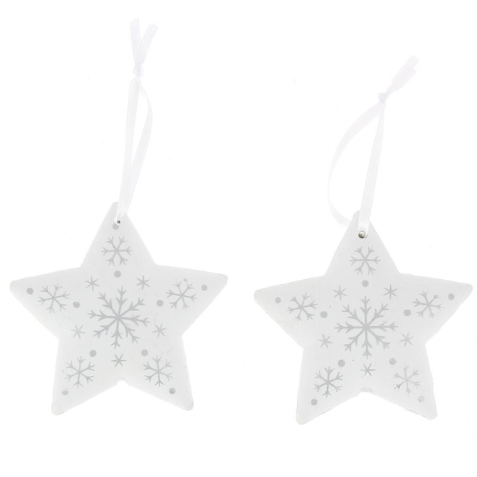 2 Estrellas Decoracin para colgar (8 Cm) - Metal 