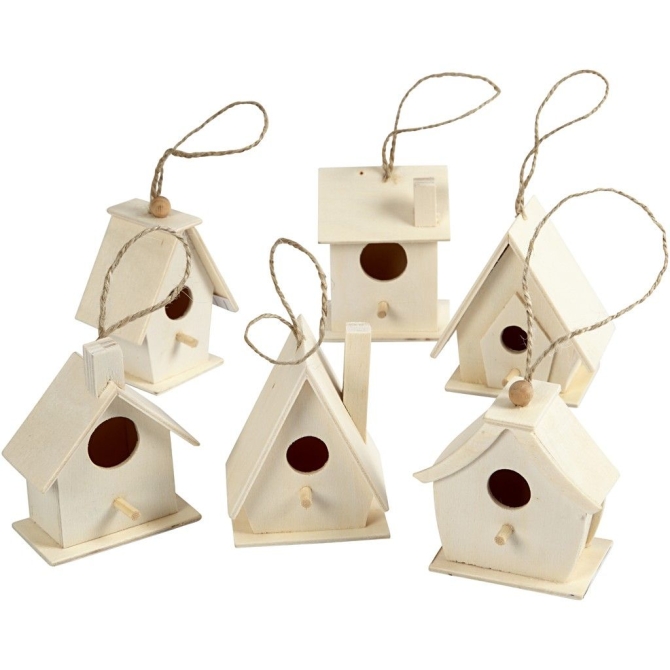 1 Mini Pajarera para Decorar (6 / 8 cm) - Madera 
