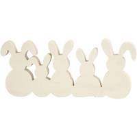 5 Conejos para Decorar (30 cm) - Madera