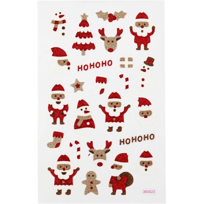 Pegatinas con purpurina - Pap Noel 