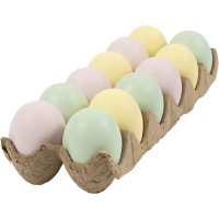 12 huevos de Pascua de colores pastel - Plstico