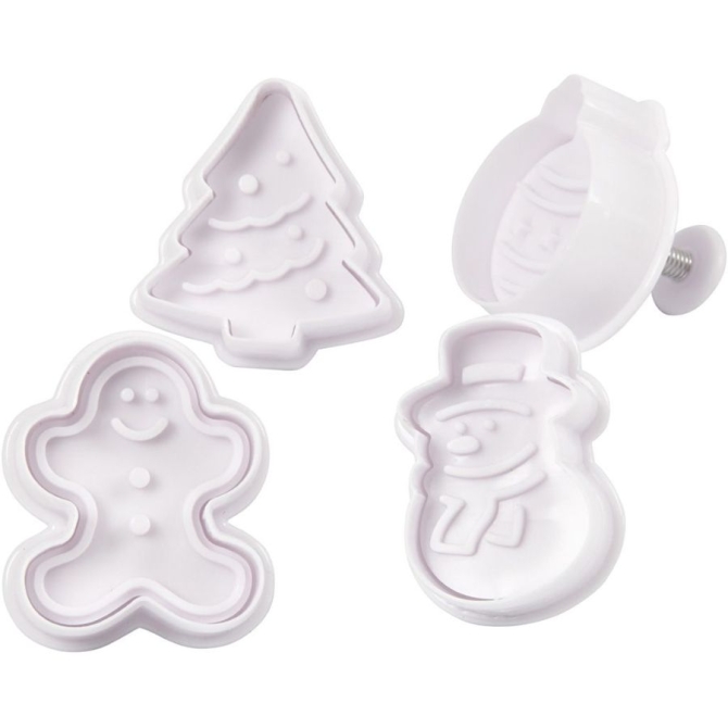 Cortadores de galletas con 4 sellos - Navidad 