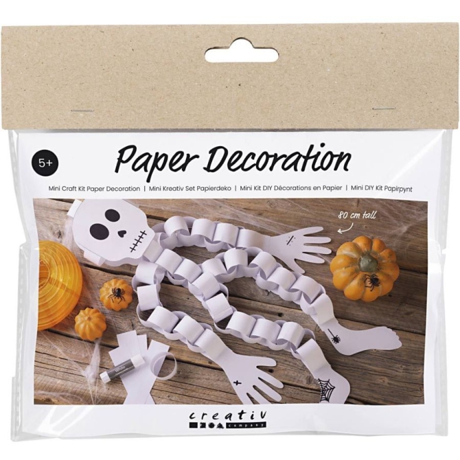 Mini kit de decoraci�n de papel para hacer t� mismo - Esqueleto de Halloween 