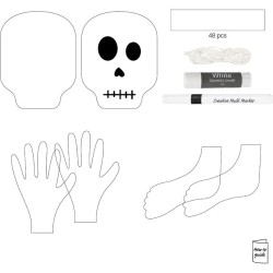 Mini kit de decoraci�n de papel para hacer t� mismo - Esqueleto de Halloween. n�2