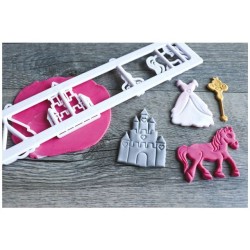 Cortador de Fondant 4 Sellos - Princesa. n1