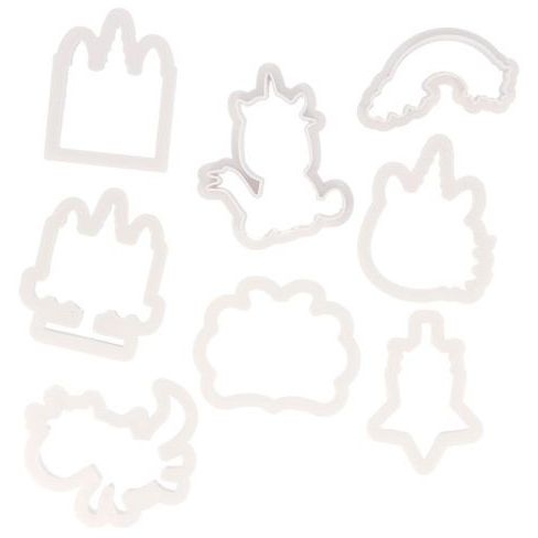 8 cortadores de galletas - Unicornio 