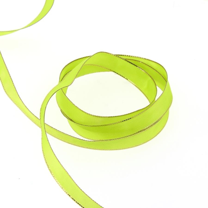 Cinta Verde Ans Liso Con Borde Dorado (1, 5 cm - 2 m) 