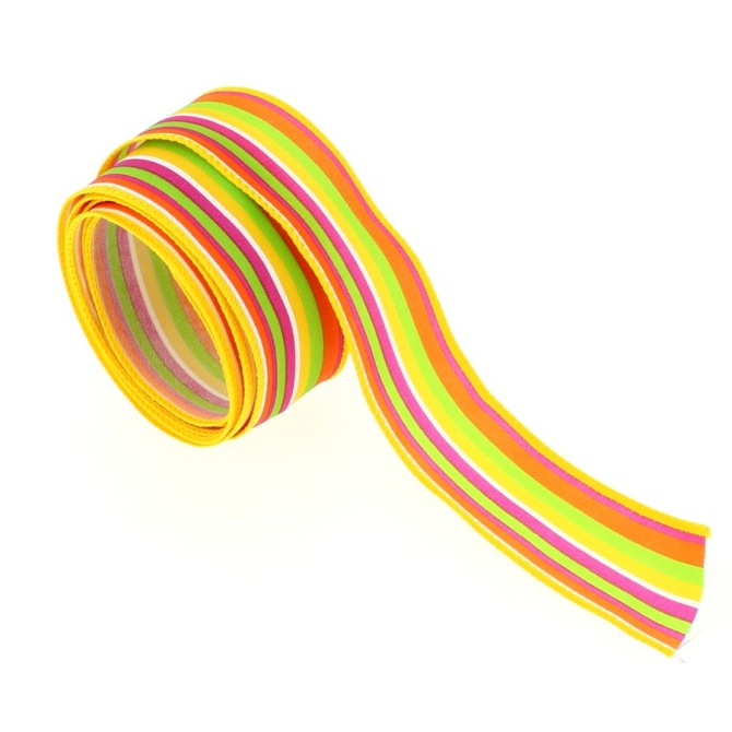 Cinta Rayas Anchas Verde / Amarillo / Naranja / Rosa (4 cm - 2 m) 