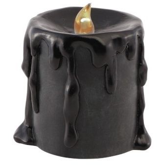 Petite Bougie LED Noire en R�sine - 9, 5 cm 