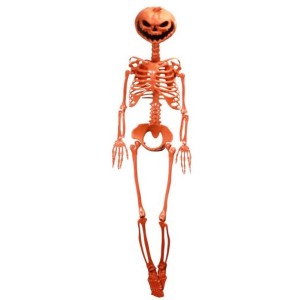 Esqueleto Articulado con Cabeza de Calabaza Naranja � Summerween � 1 m