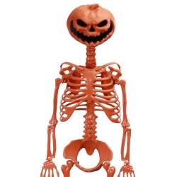 Esqueleto Articulado con Cabeza de Calabaza Naranja � Summerween � 1 m. n�1
