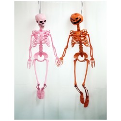 Esqueleto Articulado con Cabeza de Calabaza Naranja � Summerween � 1 m. n�2