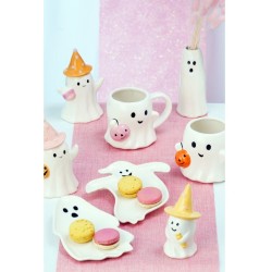 1 Plato Decorativo Fantasma de Cer�mica Summerween - 20 cm. n�2
