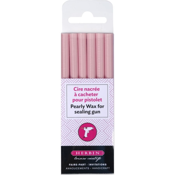 Blíster de 6 barras de cera para pistola - Pearly Pale Pink 
