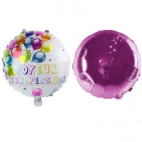 2 Globos Feliz Cumpleaos Rosa Doble Cara (45 cm)