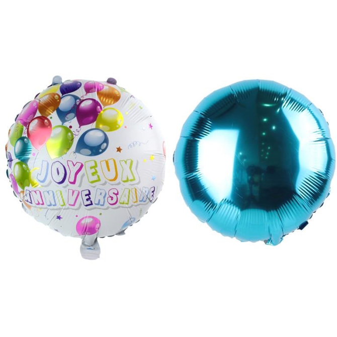 2 Globos Feliz Cumpleaos Doble Cara Azul 