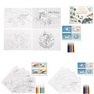 Rompecabezas para colorear + marcadores