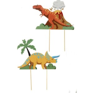 Juego de 2 adornos para tartas - Dino ROAR!