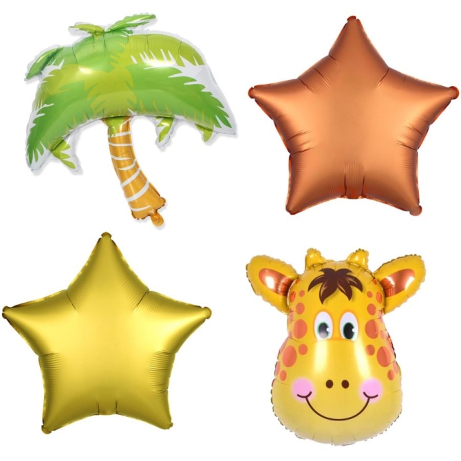 Kit 4 Globos Foil Sabana - Jirafa 