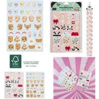 5 hojas de divertidas pegatinas kawaii