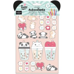 5 hojas de divertidas pegatinas kawaii. n�4