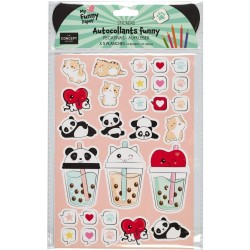 5 hojas de divertidas pegatinas kawaii. n�5
