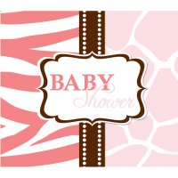 8 Invitaciones Baby Safari Rosa