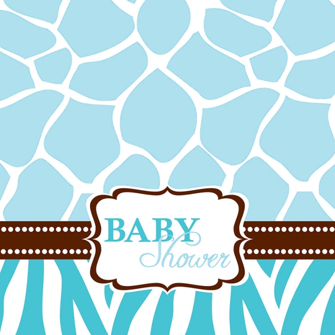 16 Servilletas Baby Safari Azul 