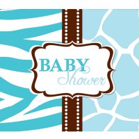 8 Invitaciones Baby Safari Azul