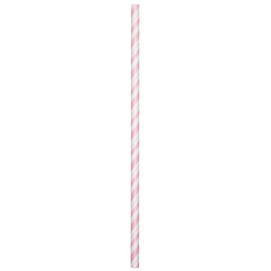 24 pajitas de papel vintage rosa pastel