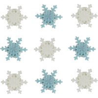 9 copos de nieve de azcar blanco/azul